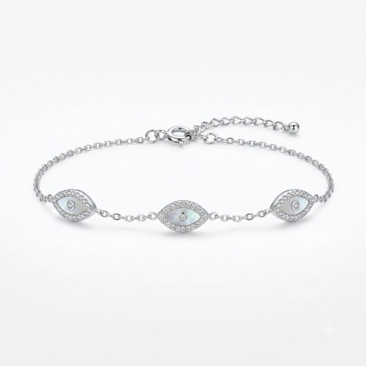 Triple Eyelet Crystal Link Bracelet