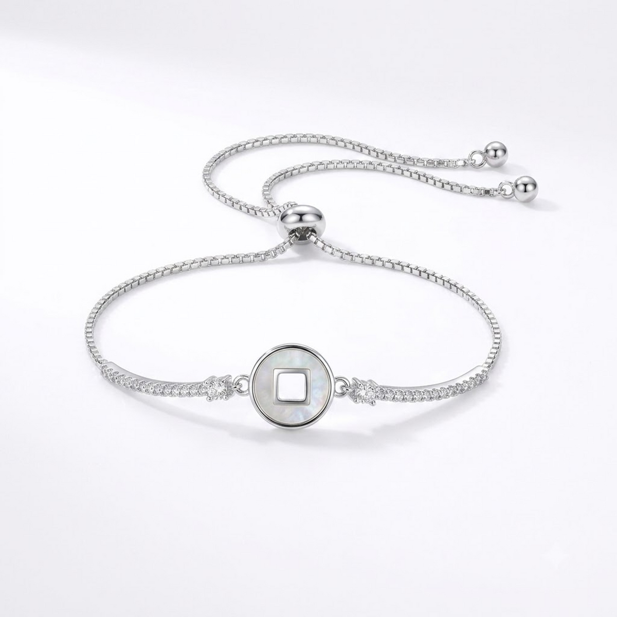 Square Halo Slider Bracelet