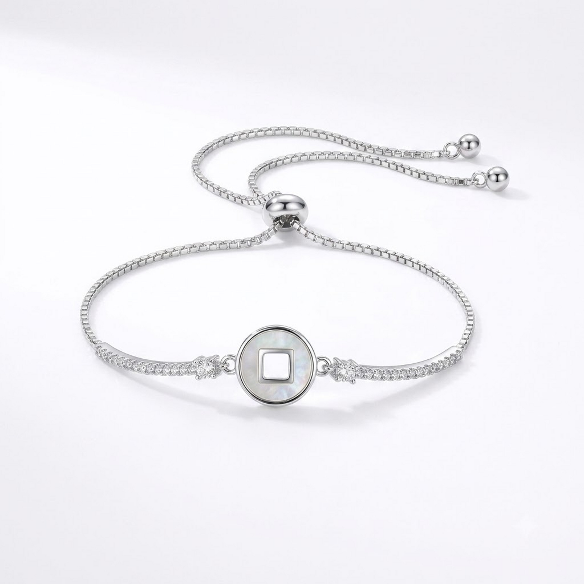 Square Halo Slider Bracelet
