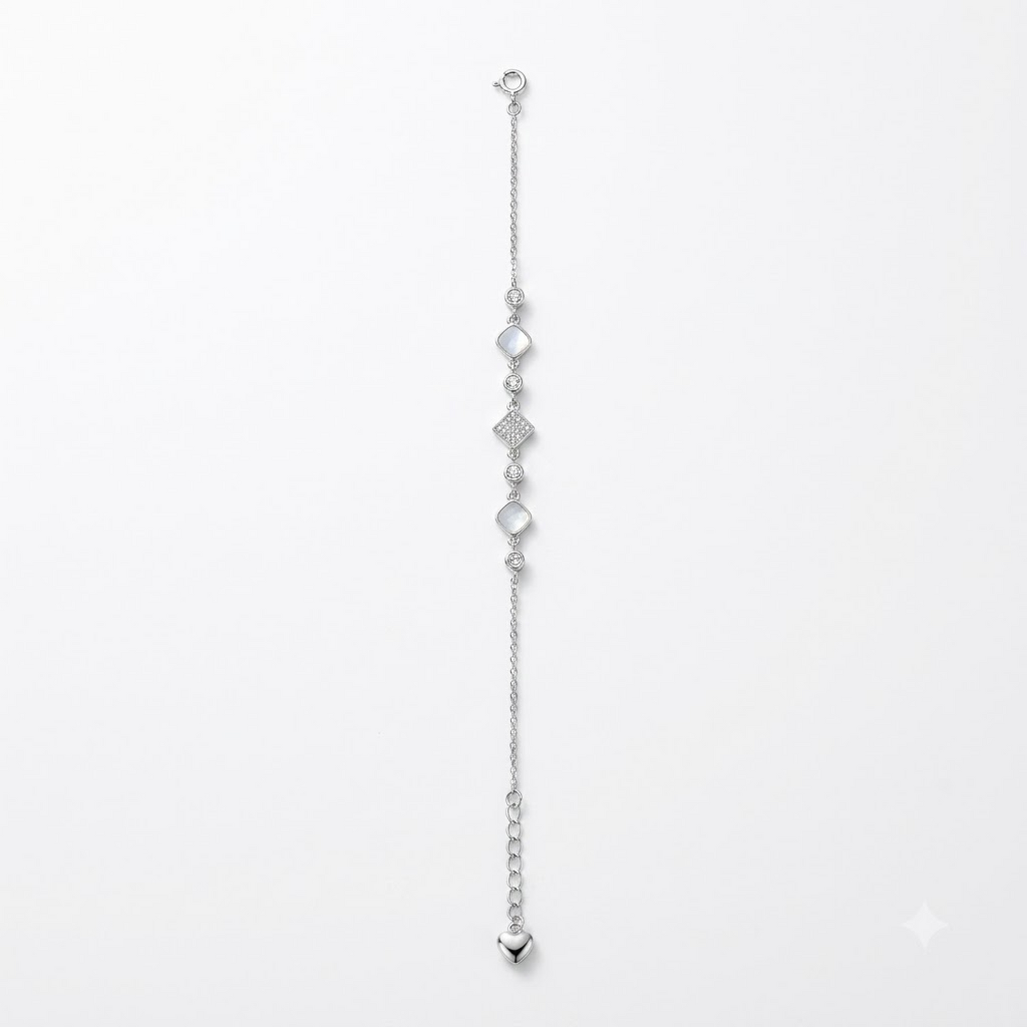 Opal Square & Crystal Link Bracelet
