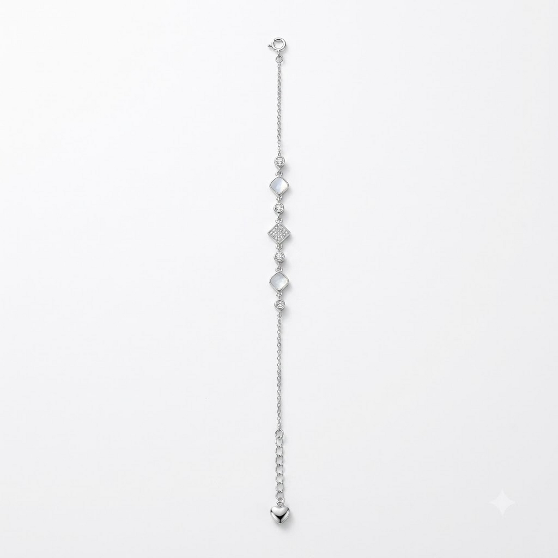 Opal Square & Crystal Link Bracelet