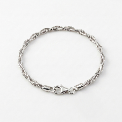 Silver Interwoven Twist Bracelet - Image 1