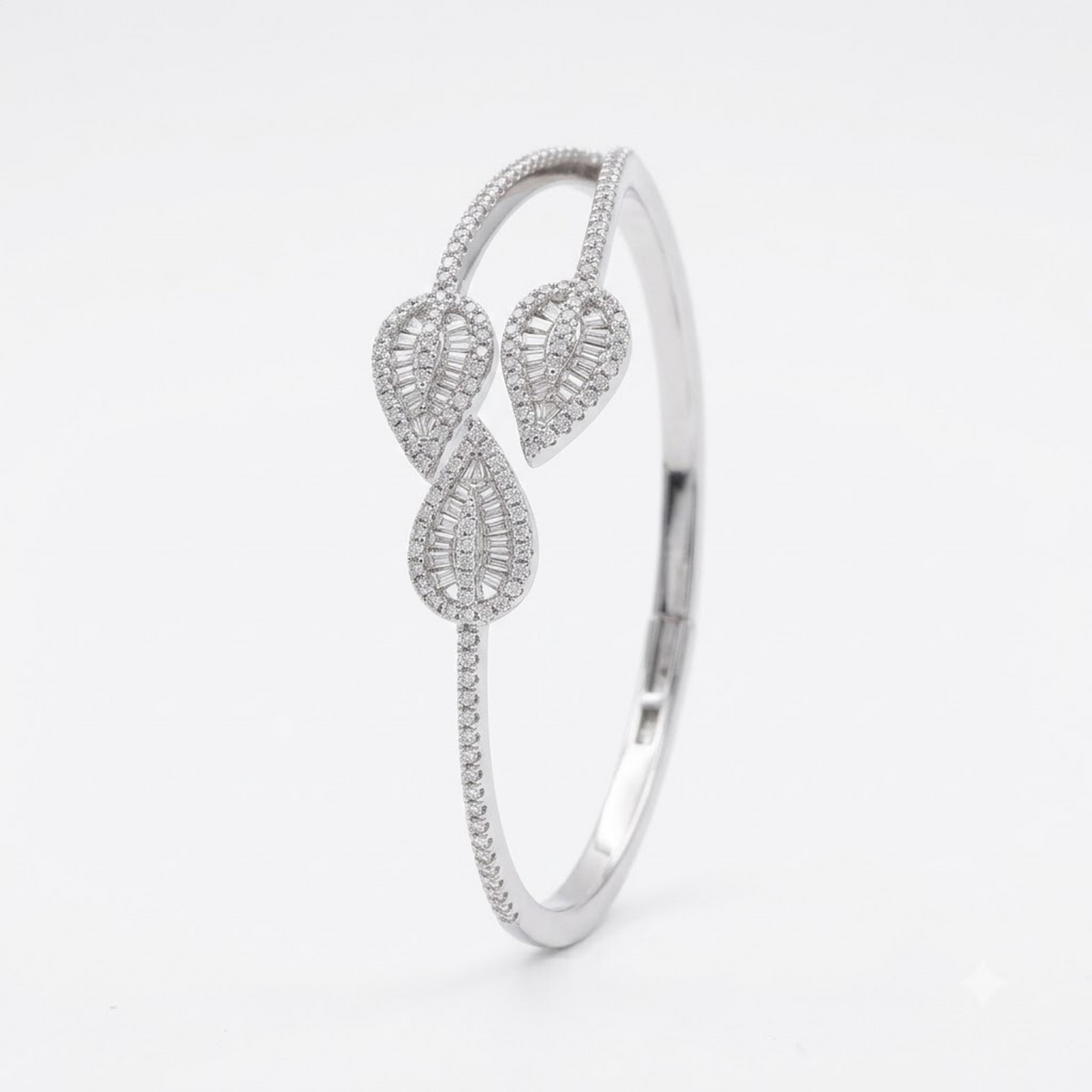 Silver Triple Teardrop Cluster Adjustable Kada