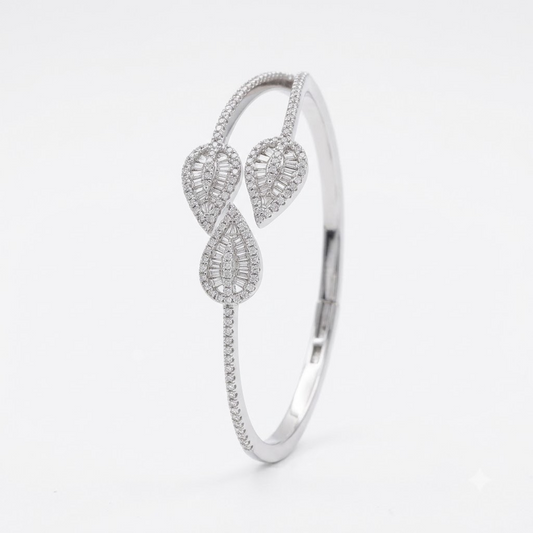 Silver Triple Teardrop Cluster Adjustable Kada
