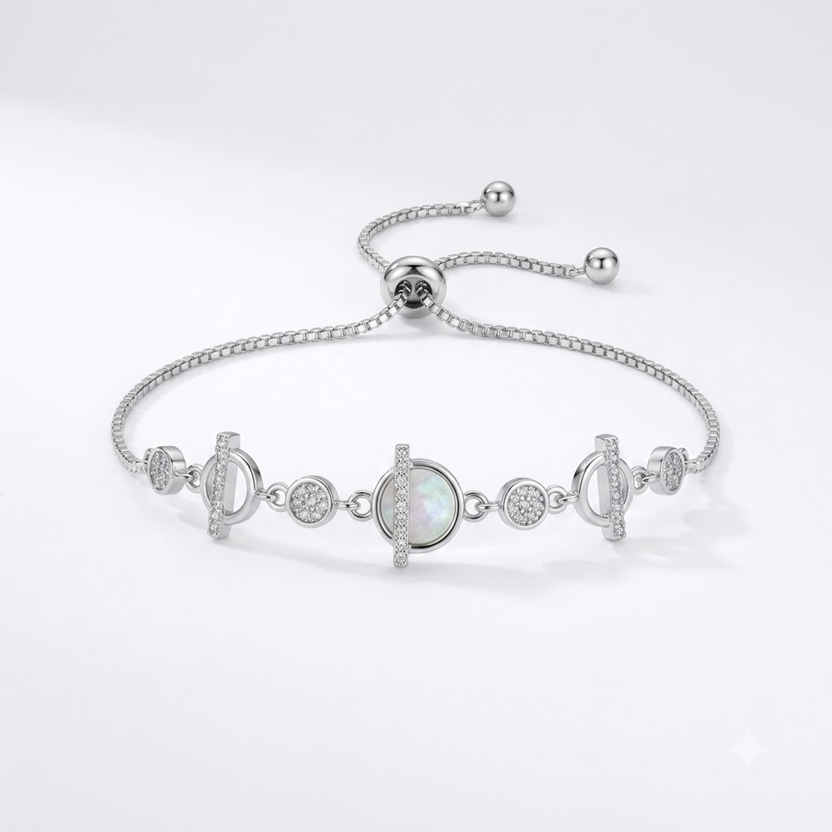 Pearl Glow Toggle Link Bracelet