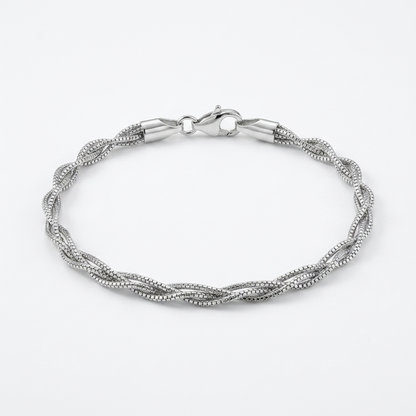 Silver Braided Twist Bracelet - Image 1