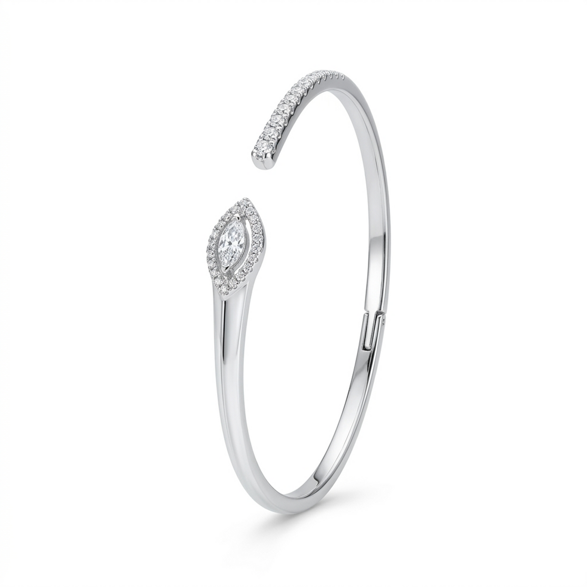 Silver Marquise Halo Adjustable Kada