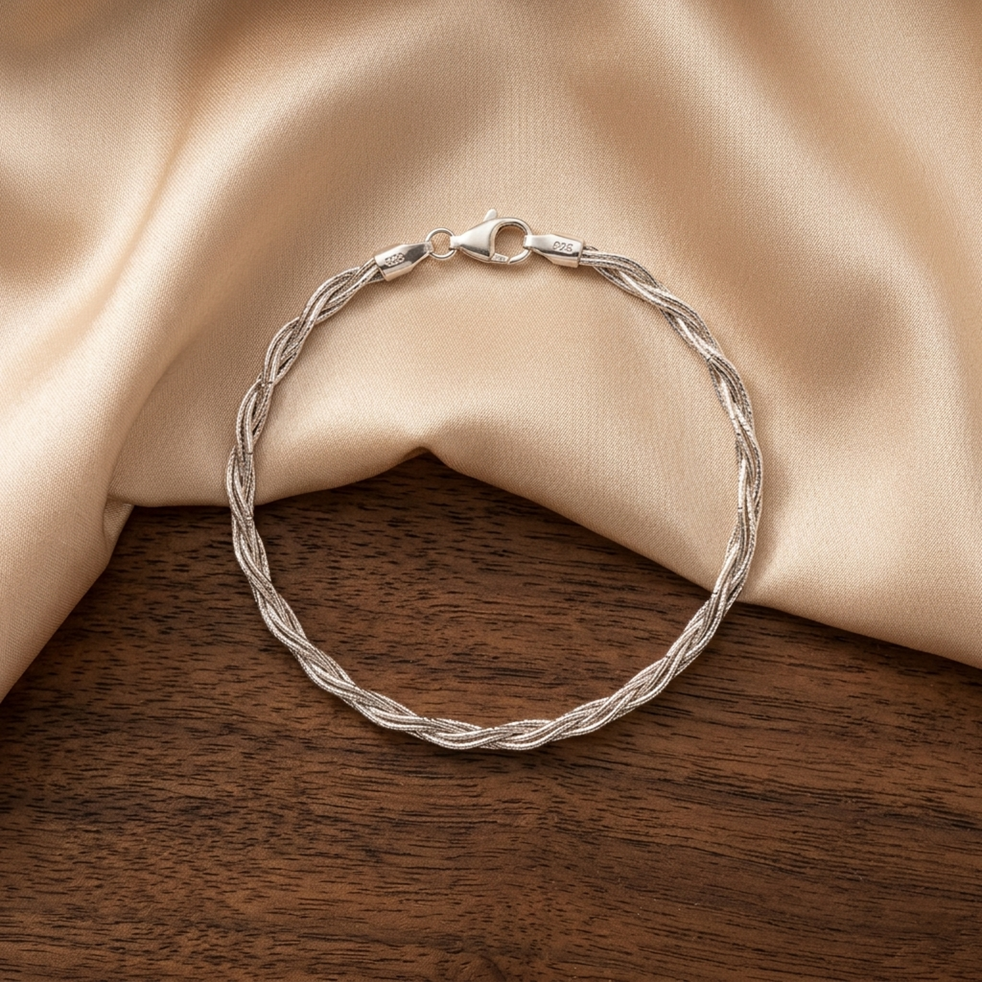 Silver Interwoven Twist Bracelet - Image 2