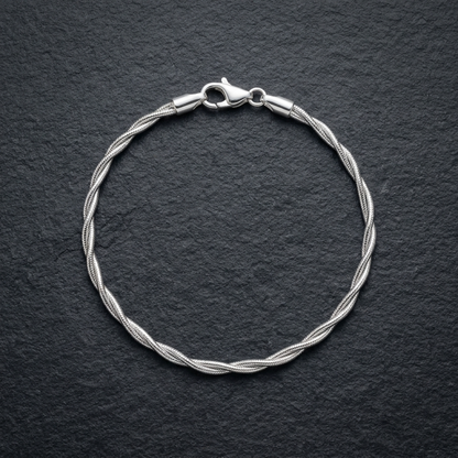 Silver Wave Twist Bracelet - Image 2