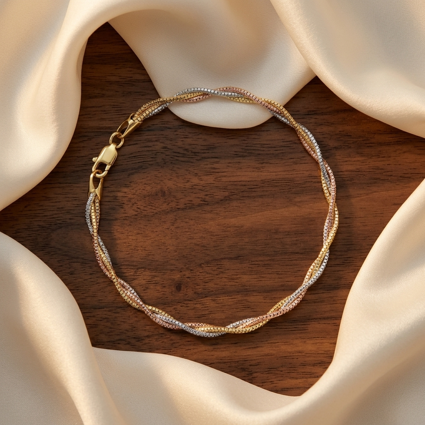 Rose Gold Silver Twisted Bracelet II - Image 2