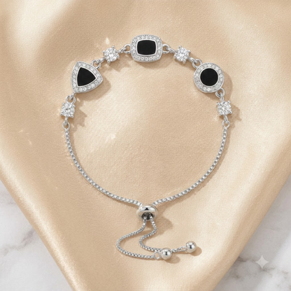 Geometric Oval Triangle Charm Bracelet