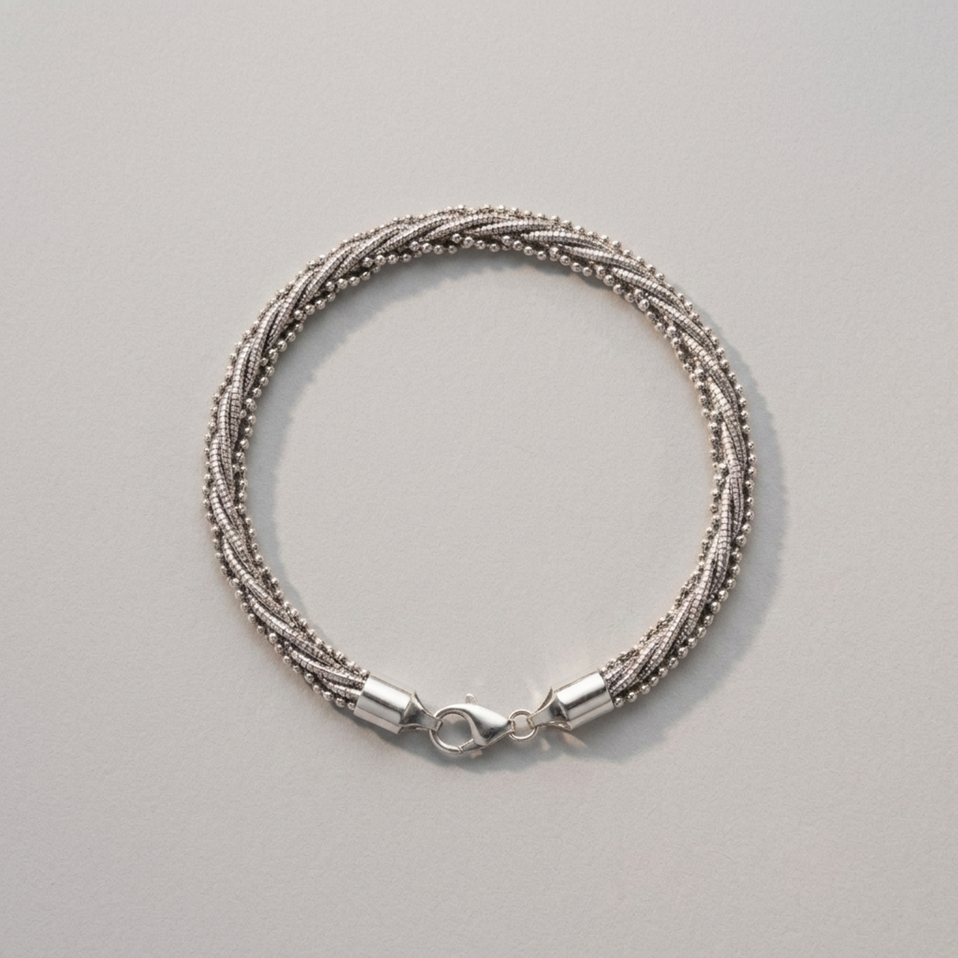 Silver Triple Chain Bracelet - Image 2