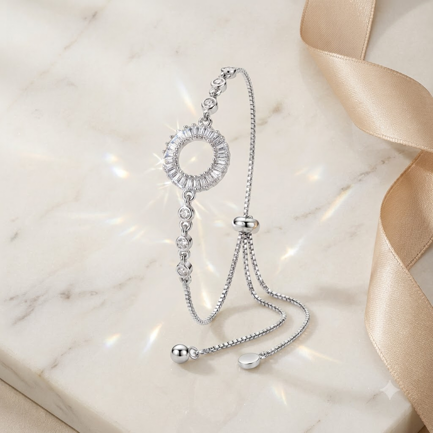Celestial Open Circle Tennis Bracelet