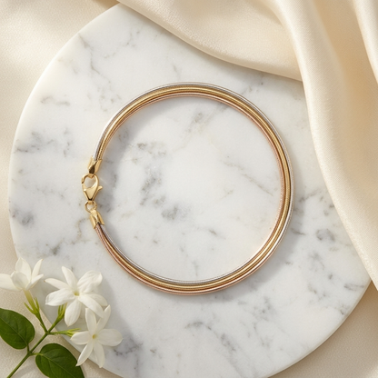 Rose Gold Triple Line Bracelet - Image 2