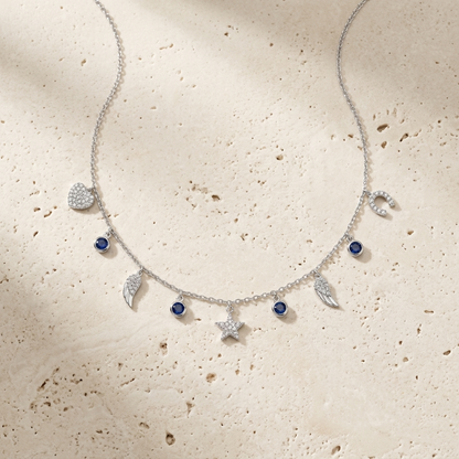 Silver Blue Crystal Drop Single Anklet
