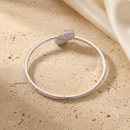 Silver Double Ball Open Adjustable Kada