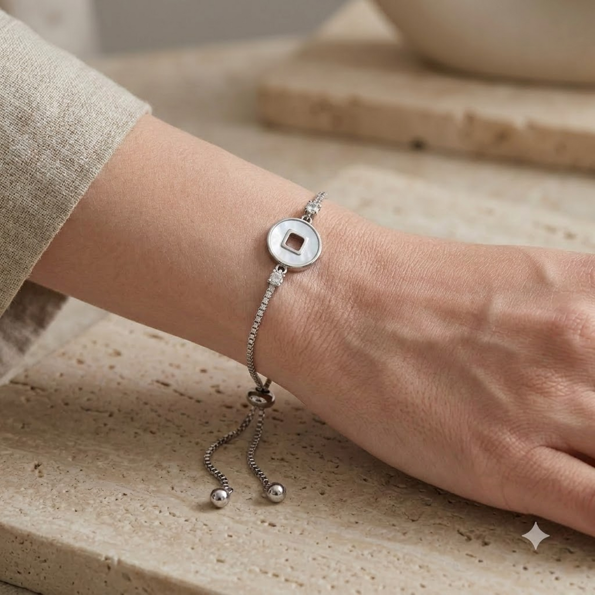 Square Halo Slider Bracelet