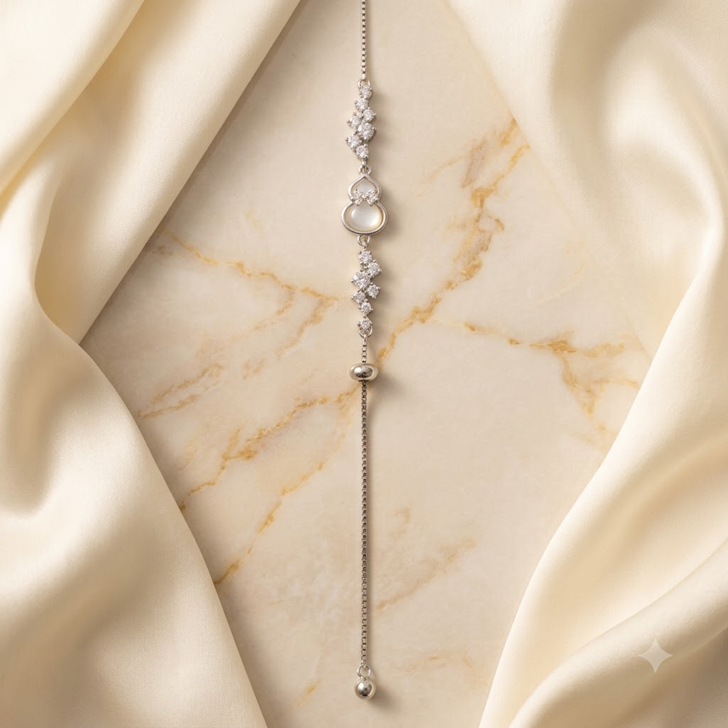 Crystal Round Halo Adjustable Bracelet