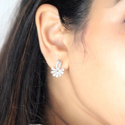 Silver Looped Petal Spark Earrings