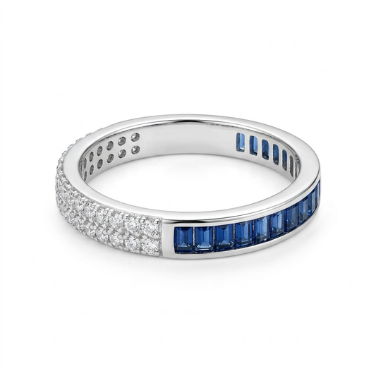 Half-and-Half Channel-Set Sapphire