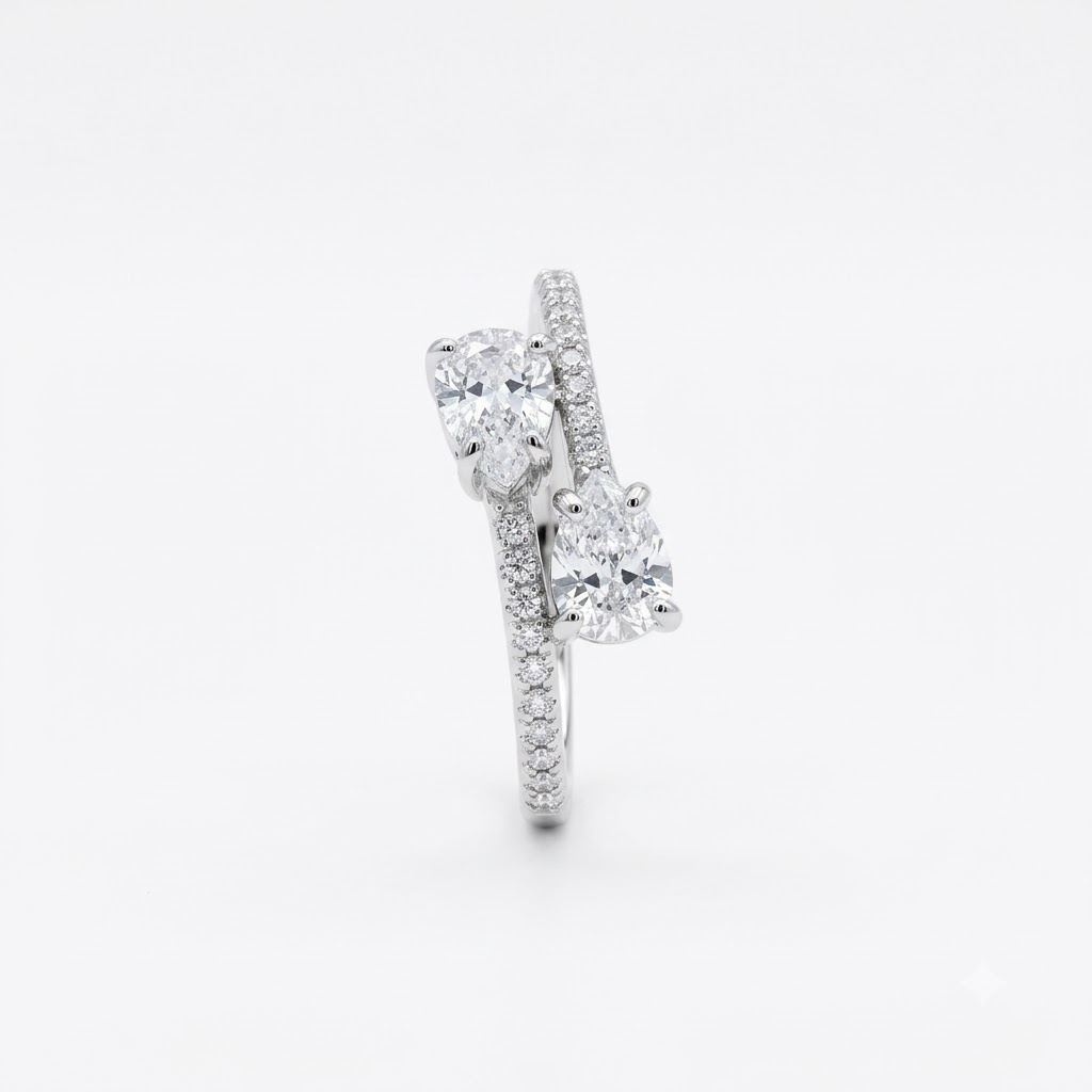 Celestial Twin Teardrop Ring