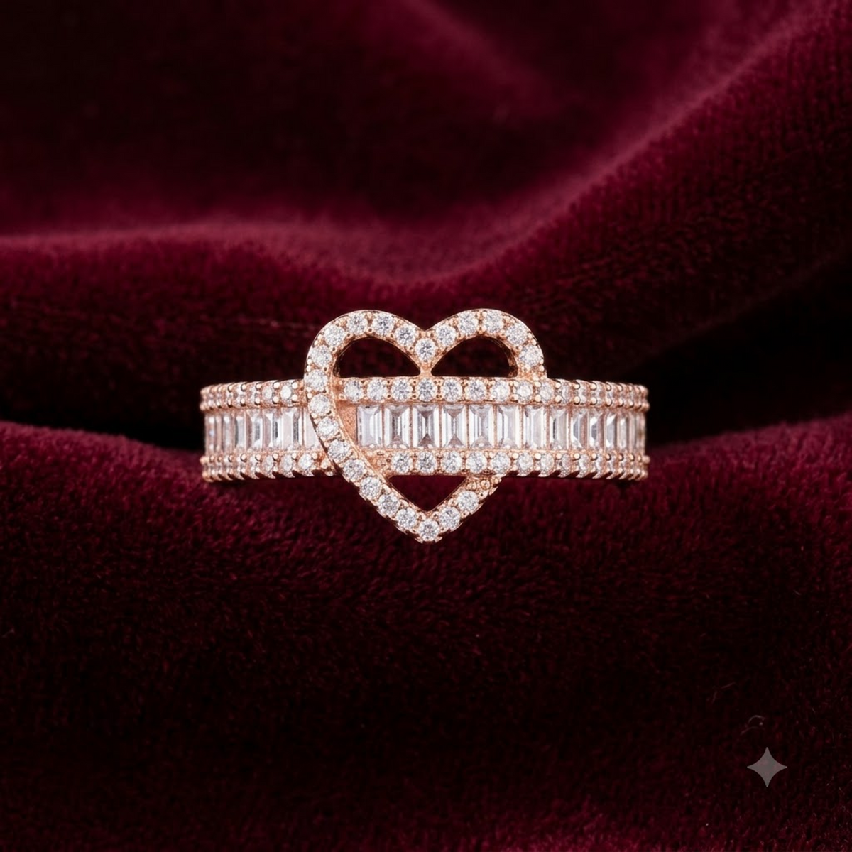 Rose Gold Eternal Heart Band Ring