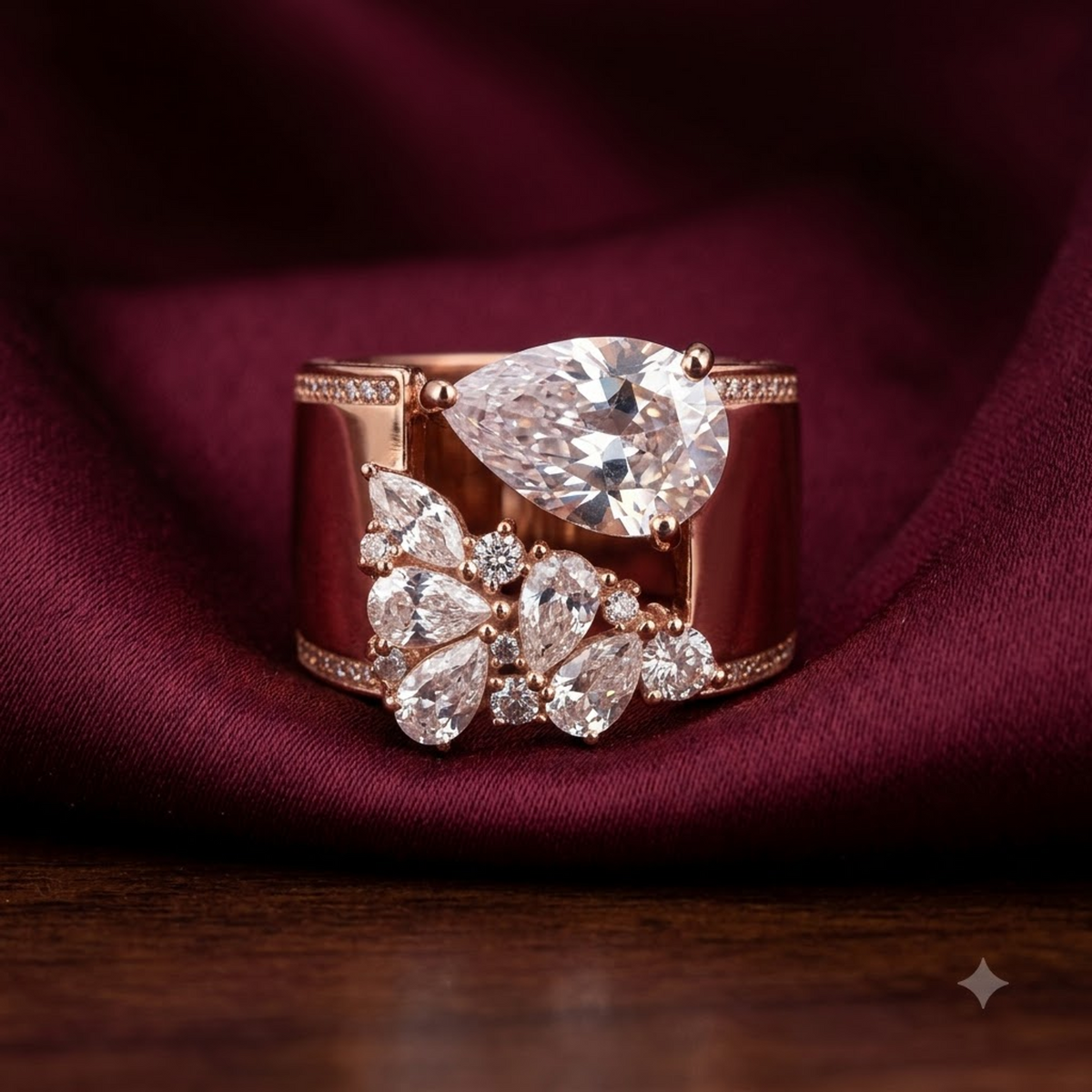 Rose Gold Pear Blossom Ring