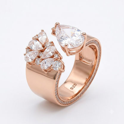Rose Gold Pear Blossom Ring