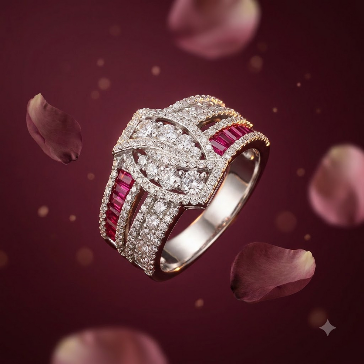 Silver Crimson Luxe Ring