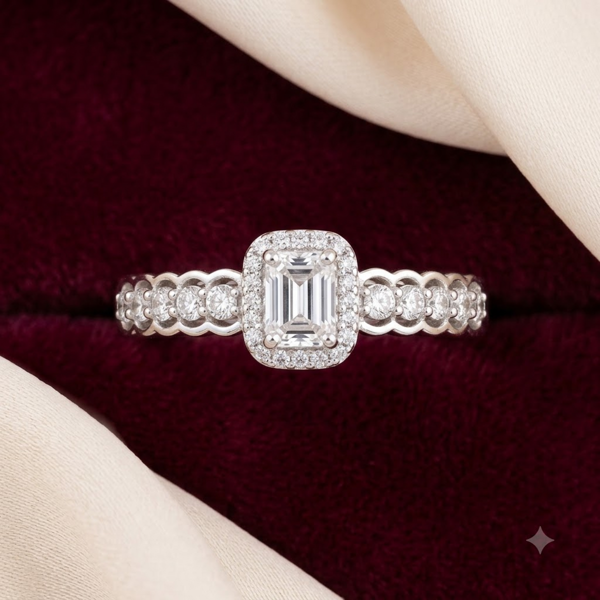 Silver Radiant Solitaire Ring
