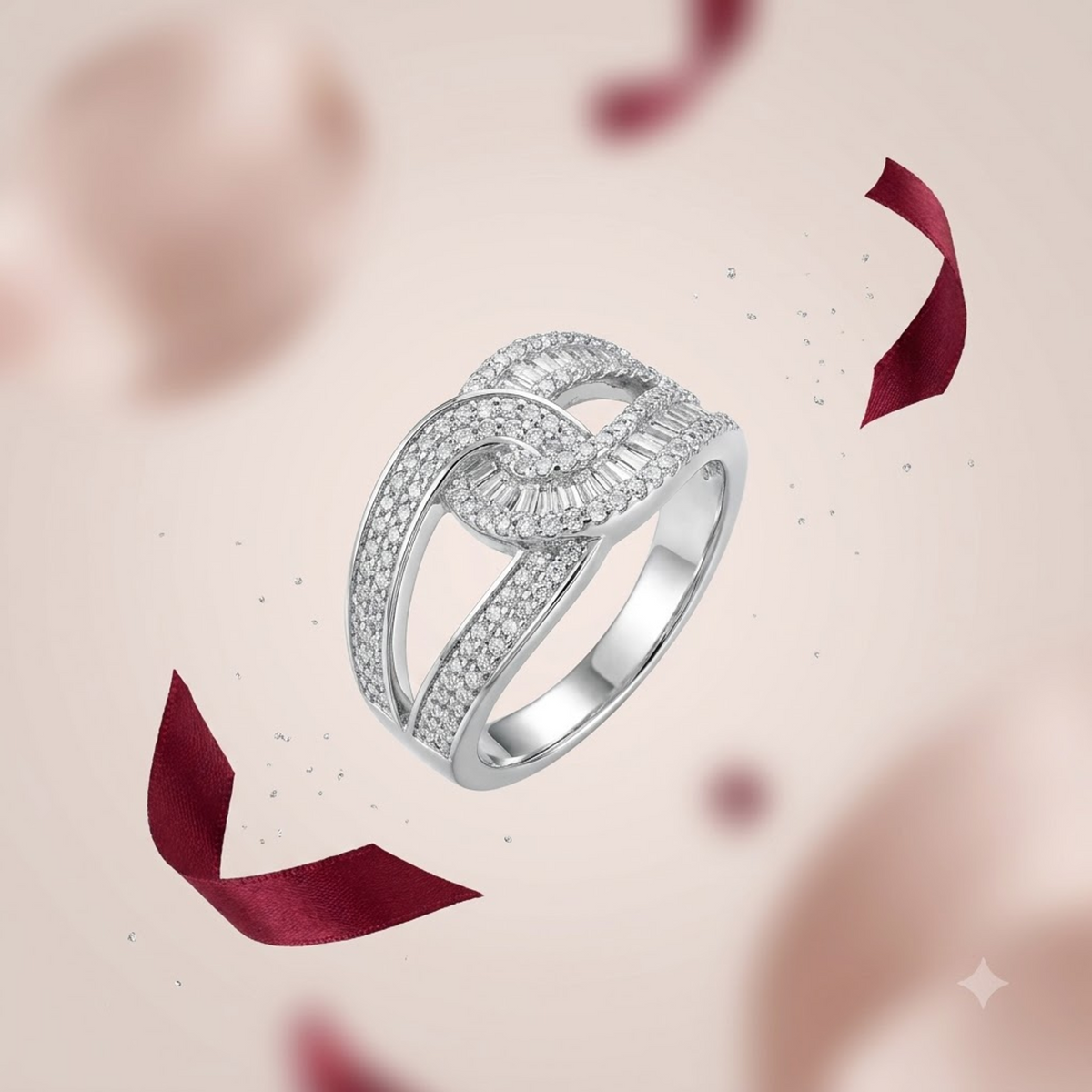 Silver Intertwined Luxe Ring