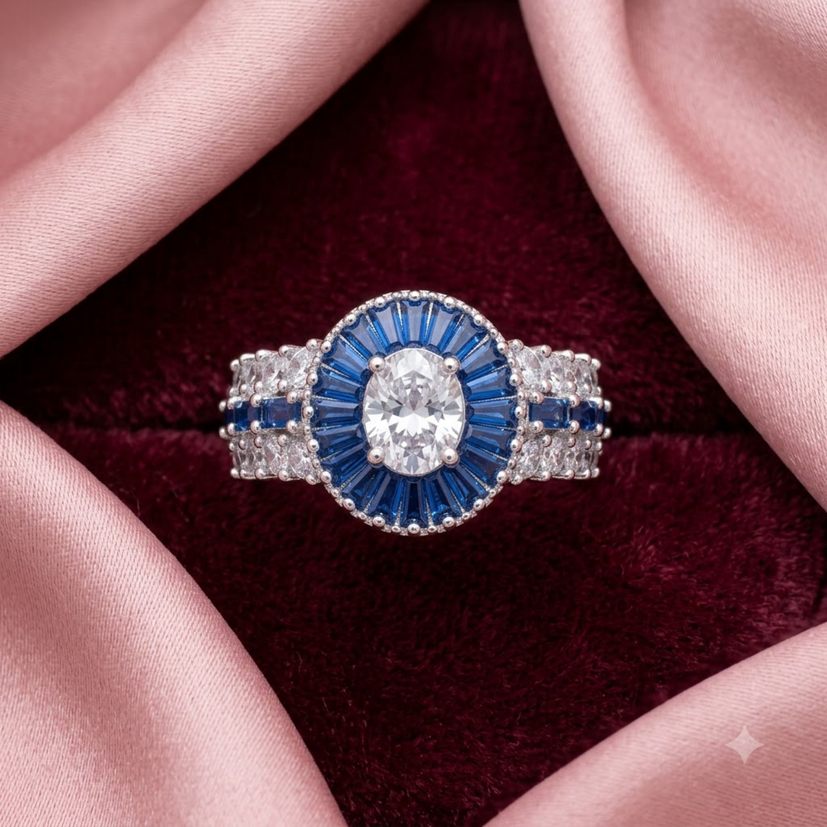 Vintage Art Deco Sapphire Halo Ring