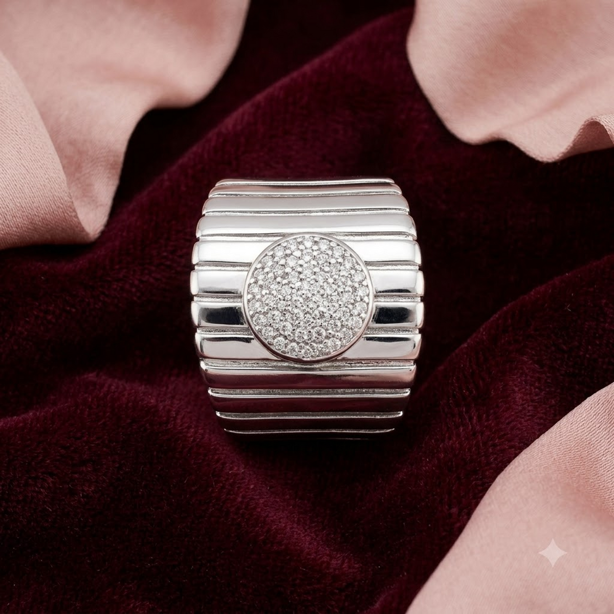 Watch-Band Style Cocktail Ring