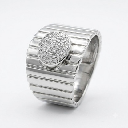 Watch-Band Style Cocktail Ring