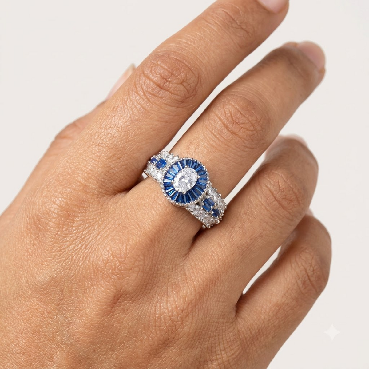 Vintage Art Deco Sapphire Halo Ring