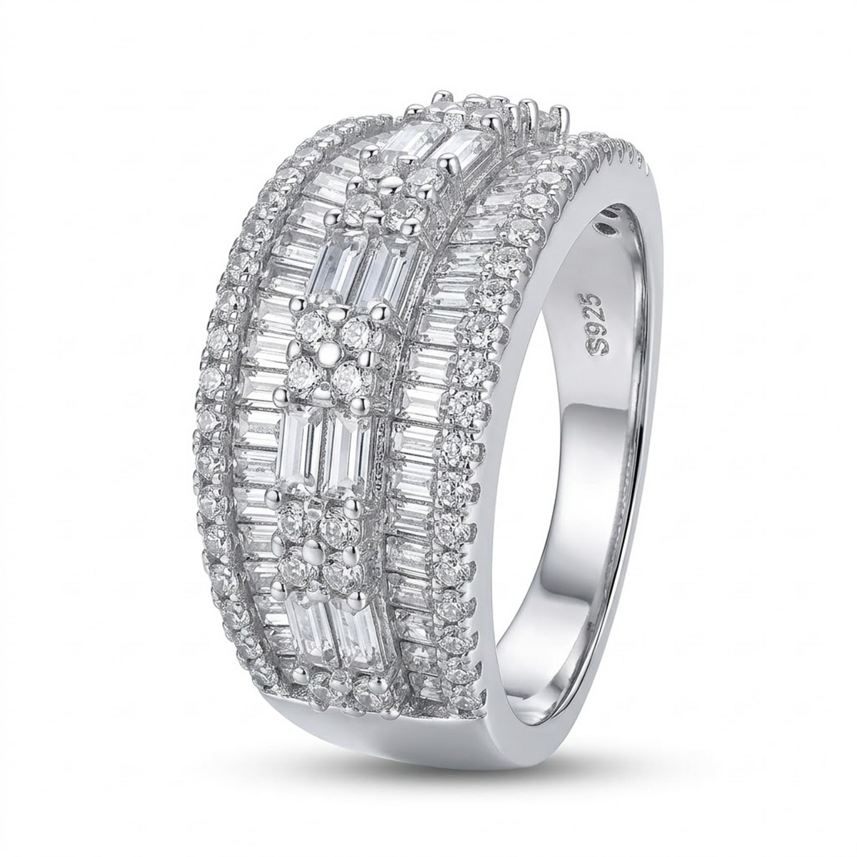 Multi-Row Channel Baguette Cocktail Ring