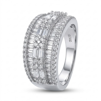 Multi-Row Channel Baguette Cocktail Ring