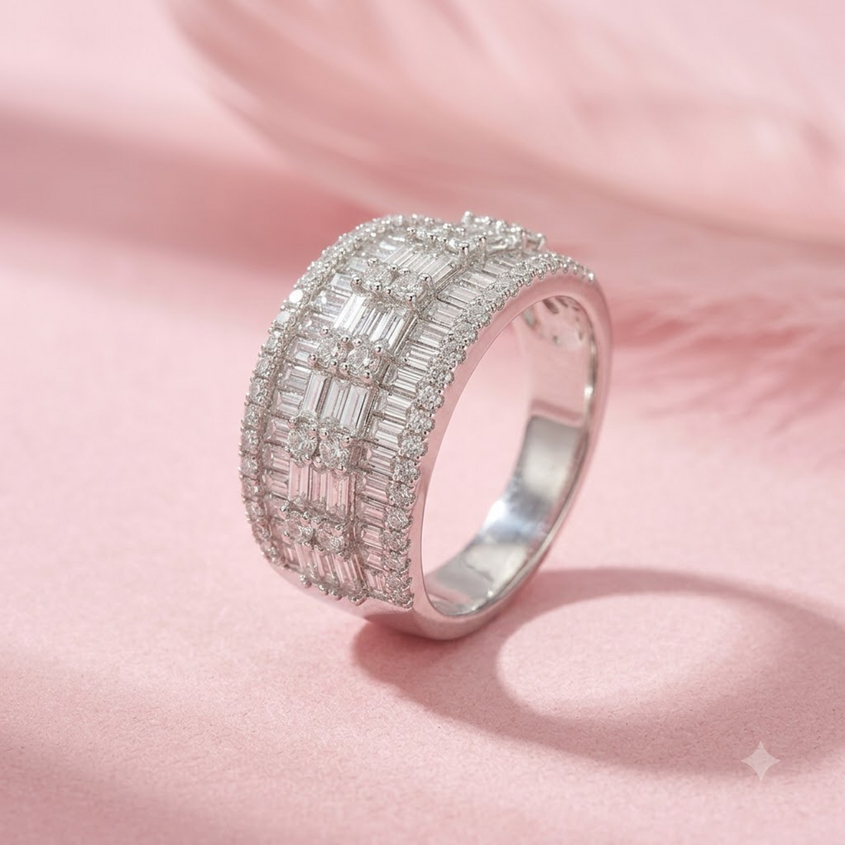 Multi-Row Channel Baguette Cocktail Ring