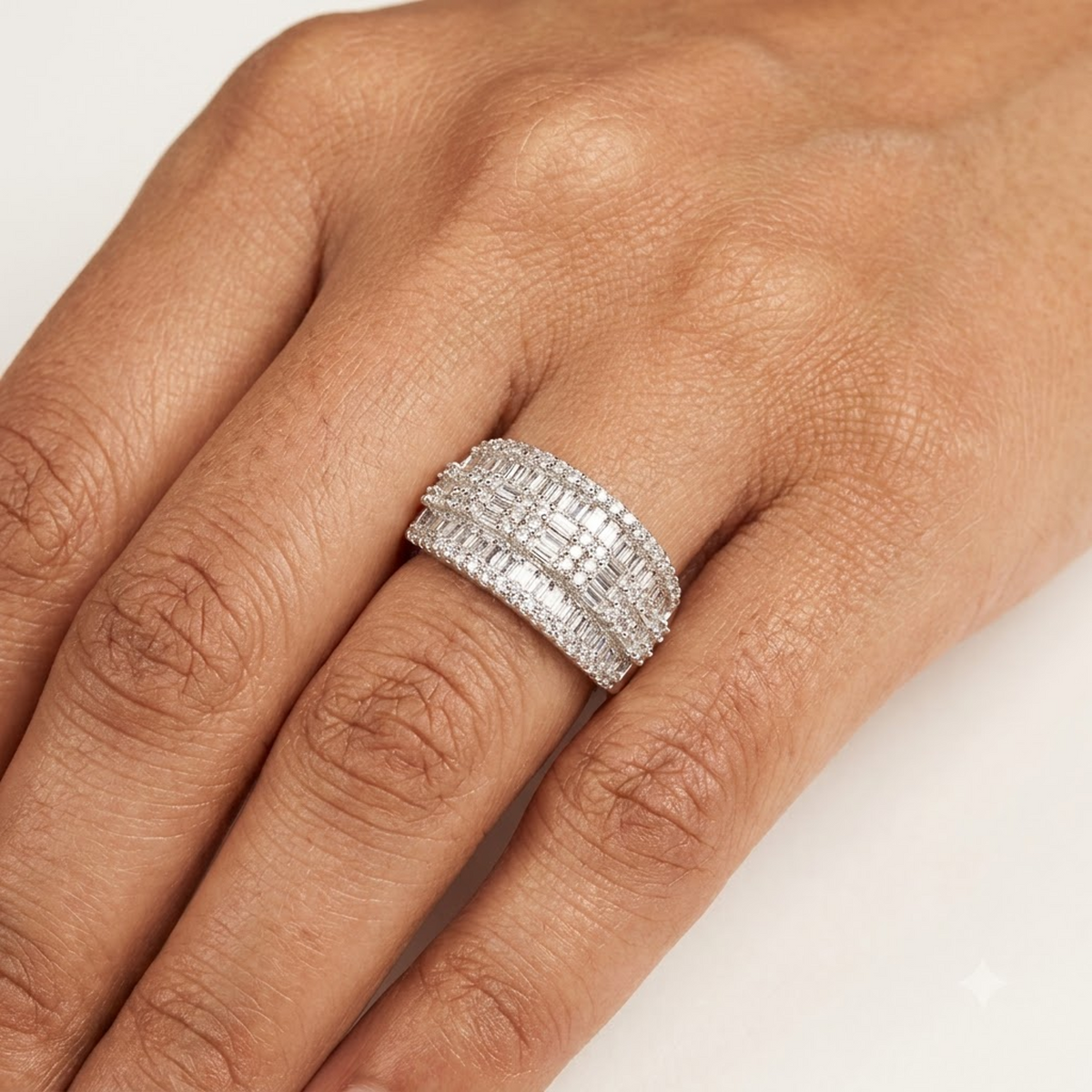Multi-Row Channel Baguette Cocktail Ring