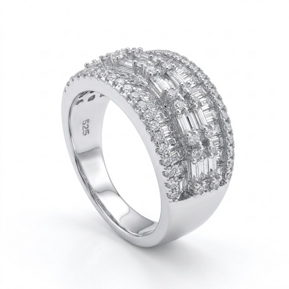Multi-Row Channel Baguette Cocktail Ring