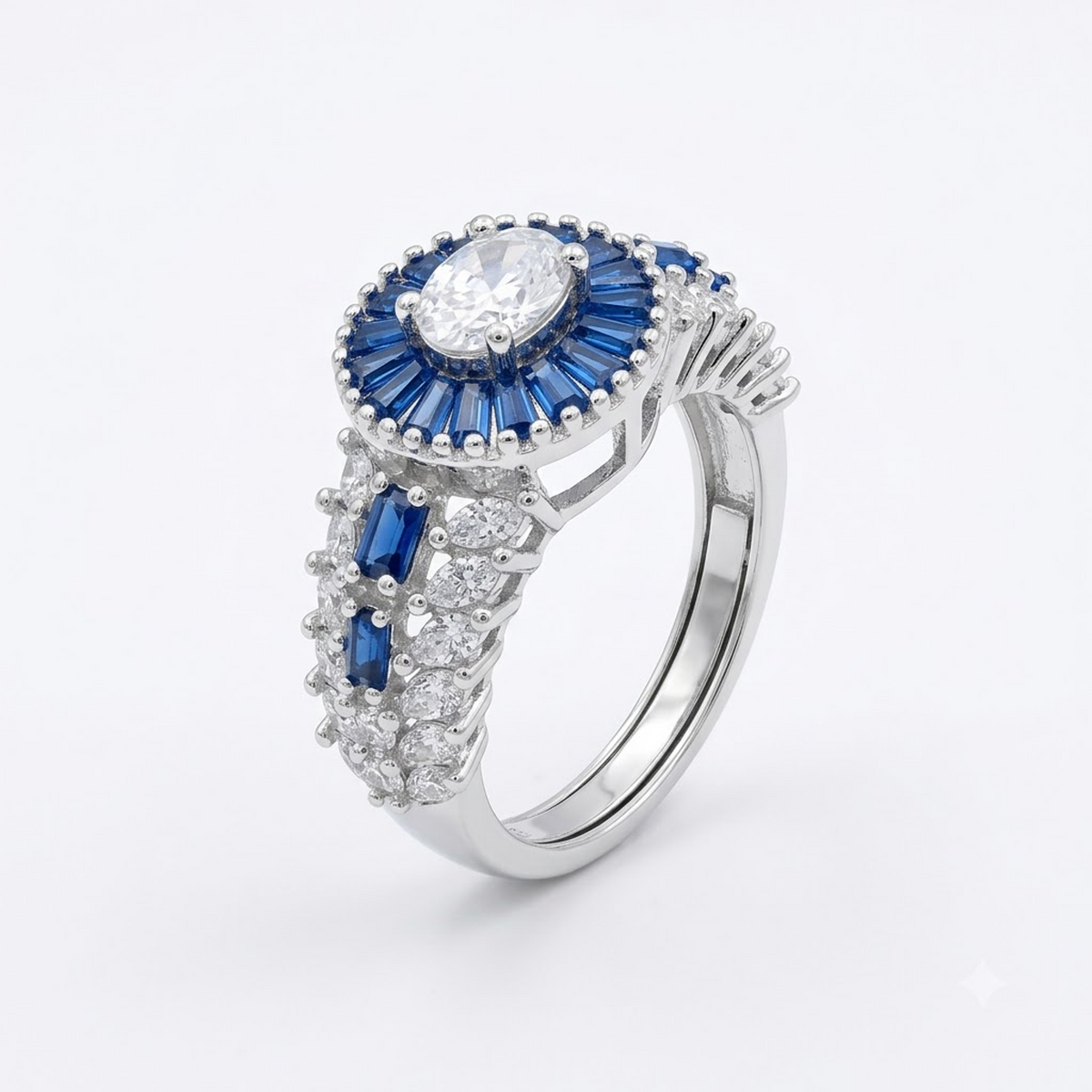 Vintage Art Deco Sapphire Halo Ring
