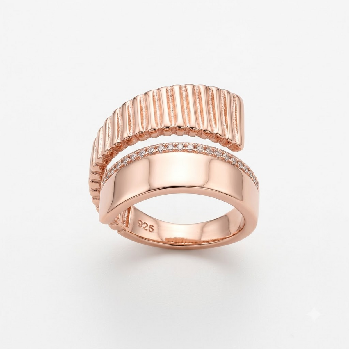 Fluted Dual-Band Wrap Ring
