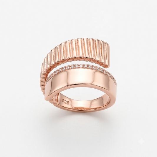 Fluted Dual-Band Wrap Ring