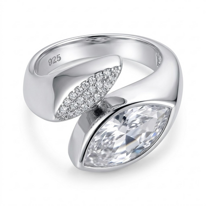 Teardrop Side-Cluster Ring