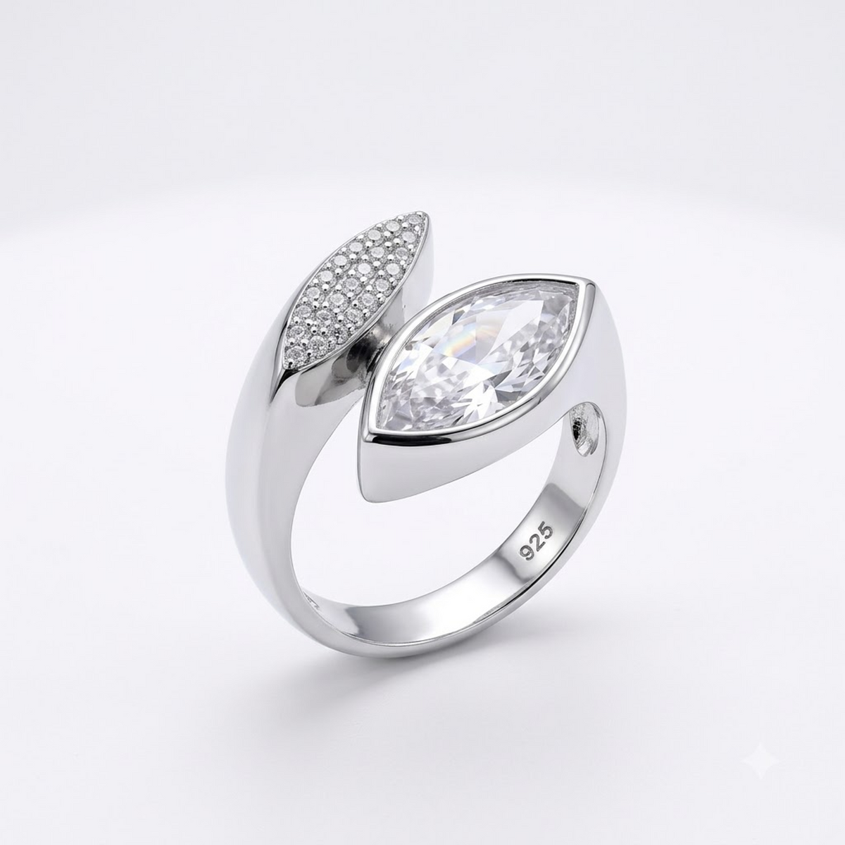 Teardrop Side-Cluster Ring