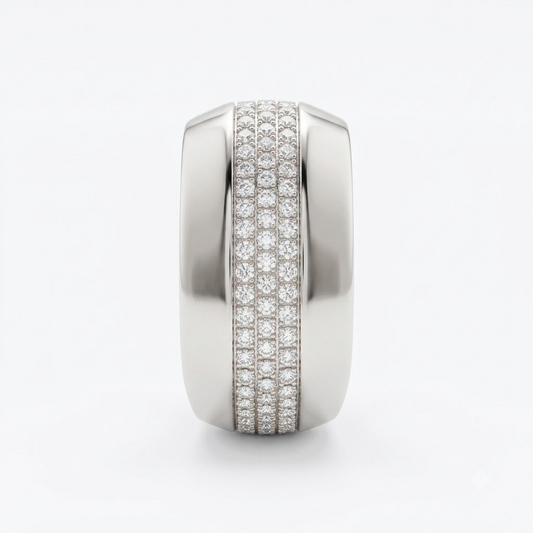 Wide Pave Band Ring