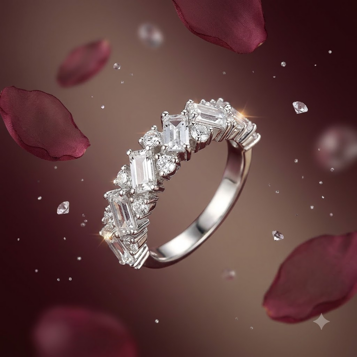 Prism Wave Cluster Ring