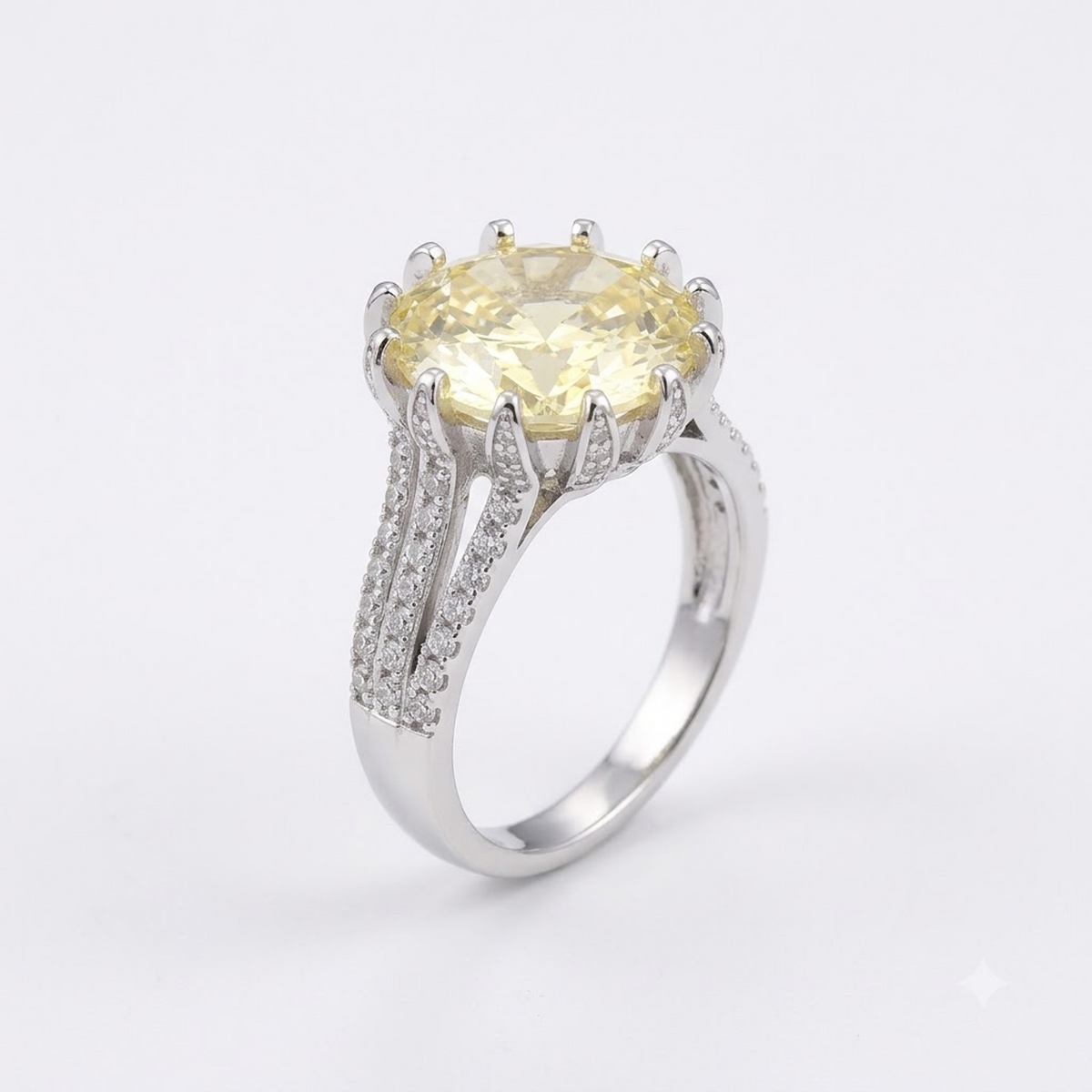 Helios Yellow Solitaire Cocktail Ring