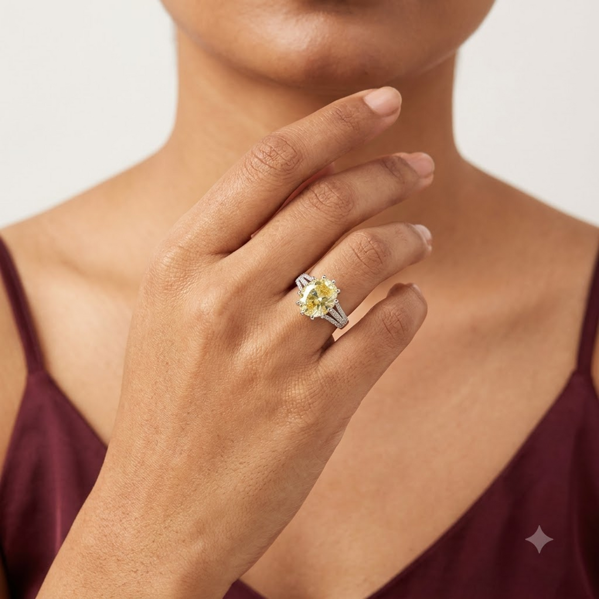 Helios Yellow Solitaire Cocktail Ring