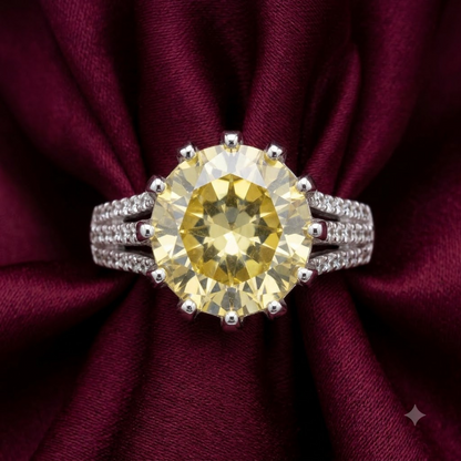 Helios Yellow Solitaire Cocktail Ring